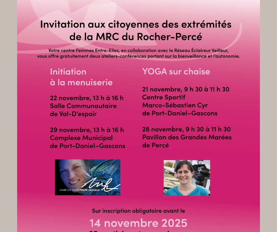 Invitation aux citoyennes des extrémités de la MRC du Rocher-Percé